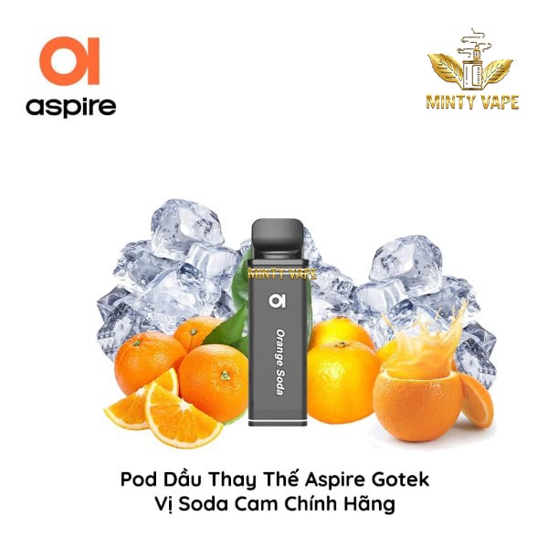 Đầu Pod Vị Gotek 30M - 50MG by Aspire Orange Soda - Soda Cam