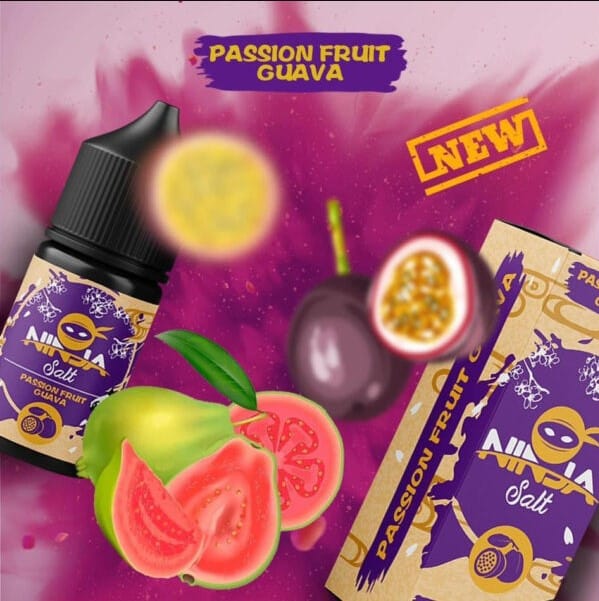 Tinh Dầu Vape Ninja Salt nic Passion Fruit Guava - Chanh Dây Ổi Lạnh 30ml
