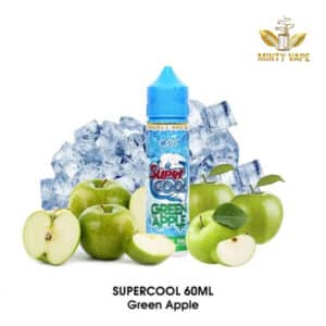 Tinh Dầu Vape Supercool Green Apple - Táo Xanh Freebase 60ml - Malaysia