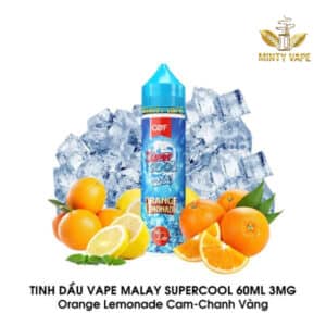 Tinh Dầu Vape Supercool Orange Lemonade Chanh Cam Lạnh Freebase 60ml - Malaysia