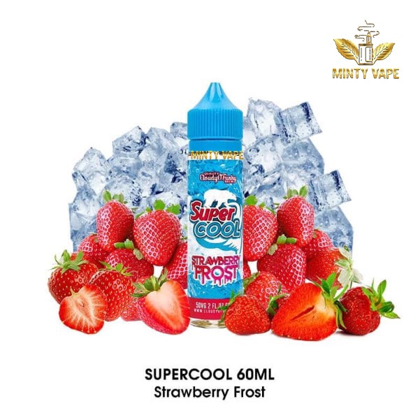 Tinh Dầu Vape Supercool Strawberry Frost - Dâu Lạnh Freebase 60ml - Malaysia