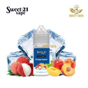 Tinh Dầu Vape Sweet 21 Salt Lychee Peach - Vải Đào Lạnh - 30ml - Mỹ - Chính Hãng