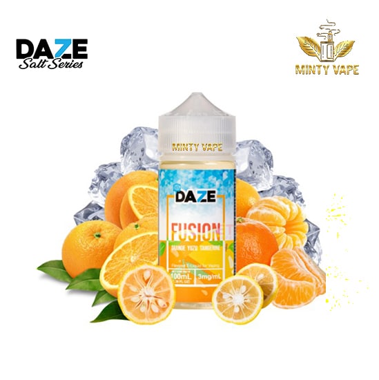 Tinh dầu Vape 7 Daze Freebase Fusion Iced Orange Yuzu Tangerine - Cam Quýt Tổng Hợp Lạnh 100ml Chính Hãng
