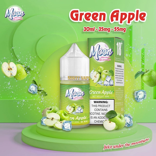 Tinh Dầu Vape Moon Light Green Apple Salt nic - Táo Xanh Lạnh