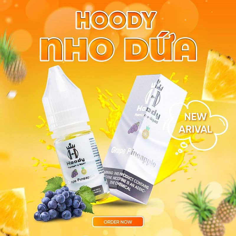 Hoody Juice Nho Dứa Salt nic 10ml - 40ni - 60ni